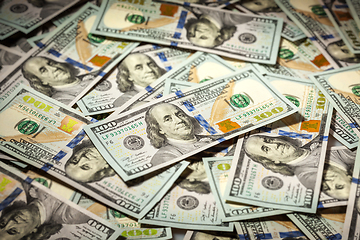 Image showing Background of hundred dollars bank notes