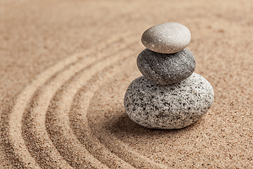 Image showing Japanese Zen stone garden