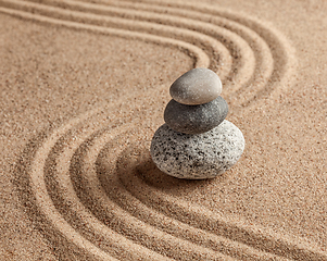 Image showing Japanese Zen stone garden