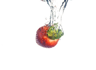 Image showing Strawberry splashing