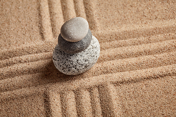 Image showing Japanese Zen stone garden