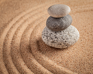 Image showing Japanese Zen stone garden