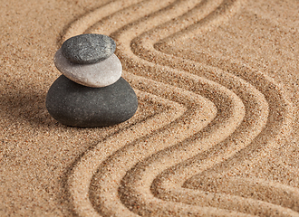 Image showing Japanese Zen stone garden