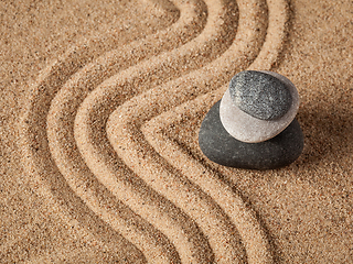 Image showing Japanese Zen stone garden