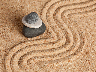 Image showing Japanese Zen stone garden