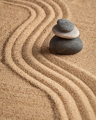 Image showing Japanese Zen stone garden