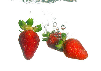 Image showing Strawberry splashing