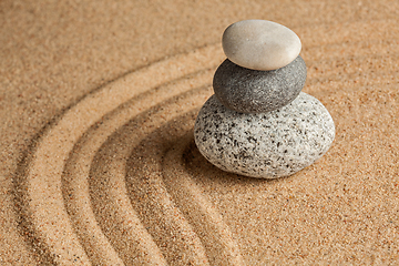 Image showing Japanese Zen stone garden