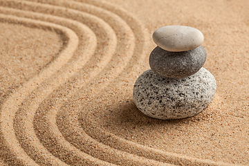 Image showing Japanese Zen stone garden