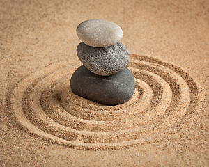 Image showing Japanese Zen stone garden