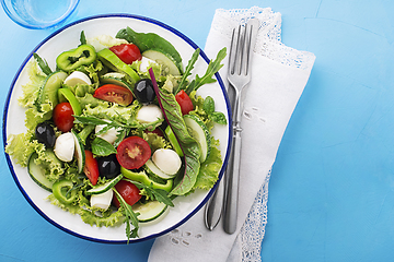 Image showing Green salad cheese