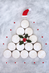 Image showing Festive Fun Christmas Mince Pie Tree Concept Shape