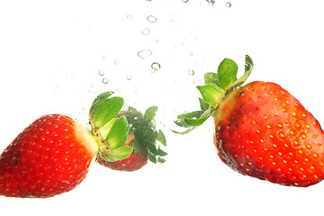 Image showing Strawberry splashing