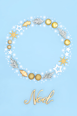 Image showing Noel Sign with Magical Fantasy Christmas Wreath 