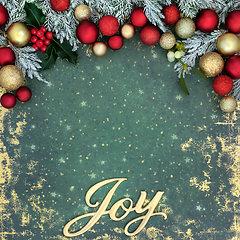 Image showing Christmas Joy Festive Decorative Background Border