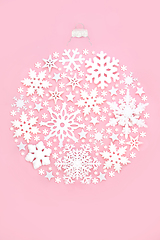 Image showing Christmas Tree Snowflake Round Bauble Decoration  