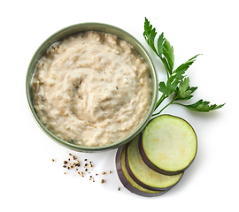 Image showing bowl of aubergine dip