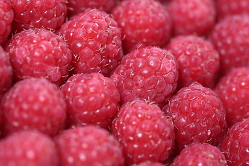 Image showing Fresh and sweet raspberries background