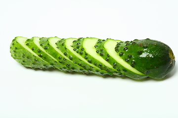 Image showing Cucumber and slices over white background