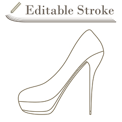 Image showing Female Shoe With High Heel Icon