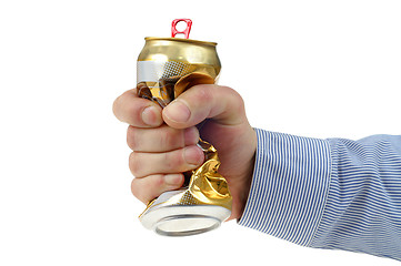 Image showing Crushed beer-can