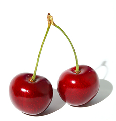 Image showing Cherry. Cherries isolated on white background. With clipping path.