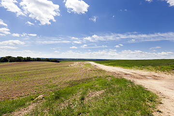 Image showing road sand field landscape