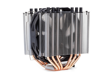 Image showing CPU Cooler with heat-pipes on white