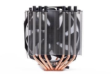 Image showing CPU Cooler with heat-pipes on white
