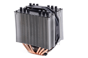 Image showing CPU Cooler with heat-pipes on white