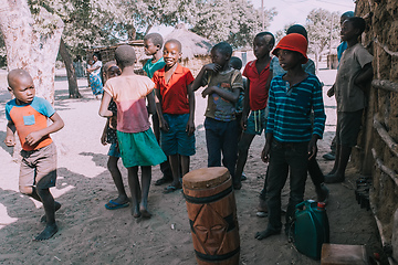 Image showing Dirty and poor Namibian children