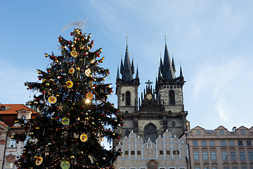 Image showing Christmas tree on Old Town Square in Prague