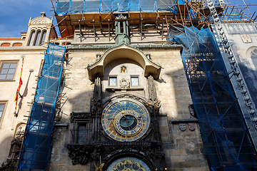 Image showing repairing Prague astronomical clock 2017