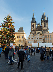 Image showing Christmas market at Old Town Square in Prague