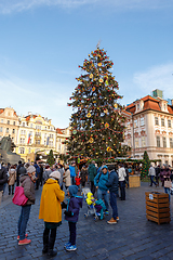 Image showing Christmas market at Old Town Square in Prague