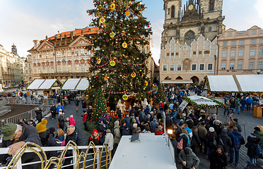 Image showing Christmas market at Old Town Square in Prague