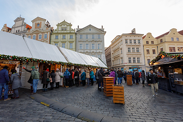 Image showing Christmas advent market at Old Town Square, Prague