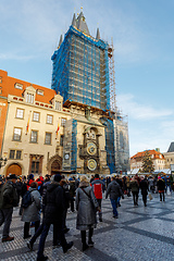 Image showing repairing Prague astronomical clock