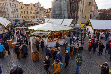 Image showing Christmas advent market at Old Town Square, Prague