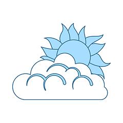 Image showing Sun Behind Clouds Icon