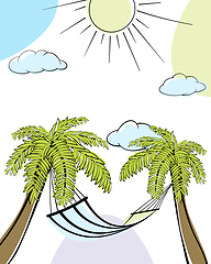 Image showing Summer time doodle card