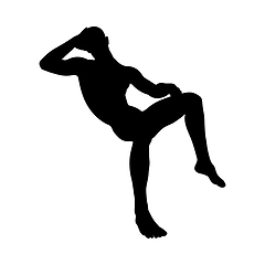 Image showing Sitting Pose Man Silhouette