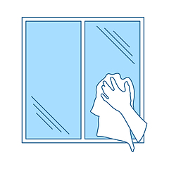 Image showing Hand Wiping Window Icon