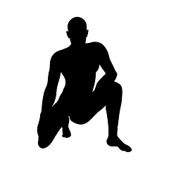 Image showing Sitting Pose Man Silhouette