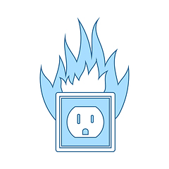 Image showing Electric Outlet Fire Icon