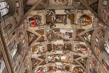 Image showing interiors and details of the Sistine Chapel, Vatican city