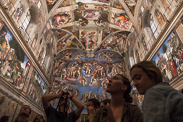 Image showing interiors and details of the Sistine Chapel, Vatican city