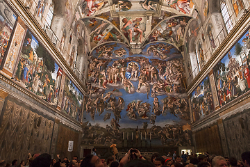 Image showing interiors and details of the Sistine Chapel, Vatican city