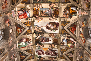 Image showing interiors and details of the Sistine Chapel, Vatican city