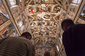 Image showing interiors and details of the Sistine Chapel, Vatican city